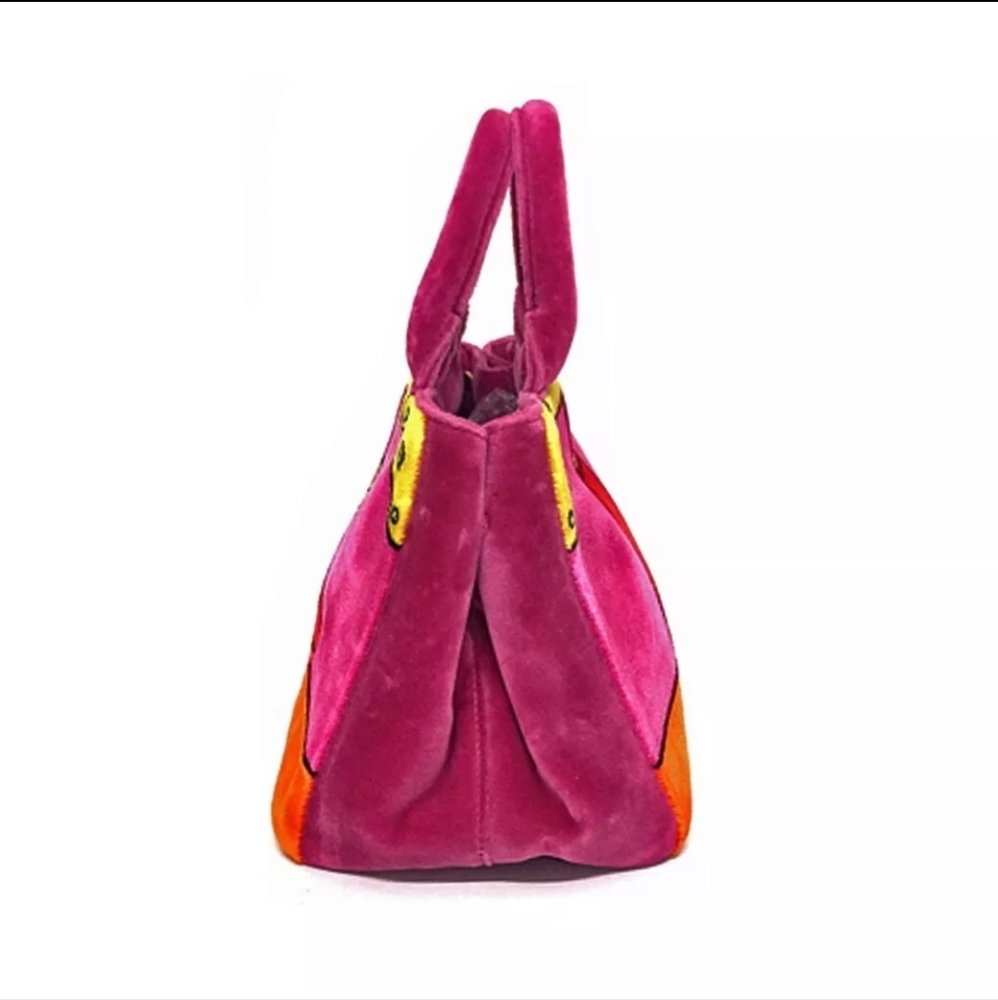 PRADA Mini Canapa Velvet Belt Motif Hand Bag - Picture 4 of 11